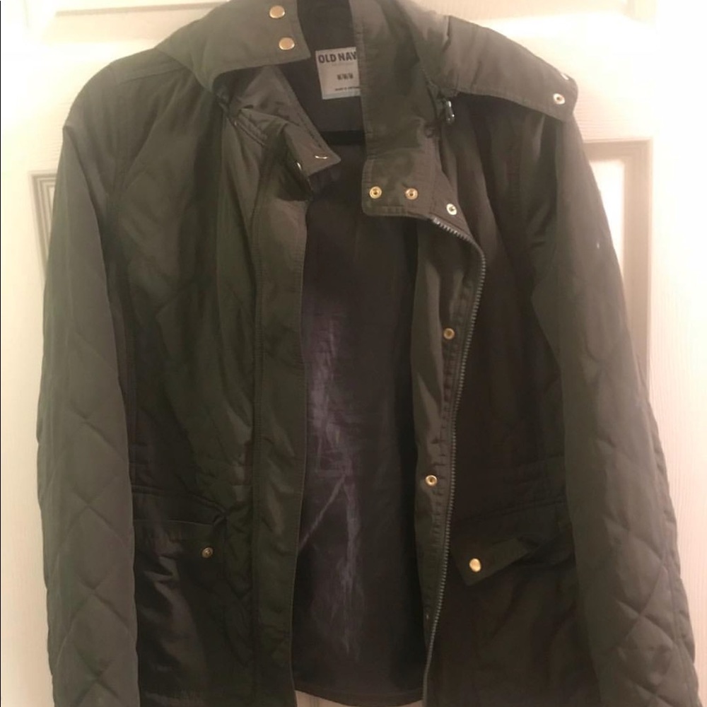 Olive Green down silky jacket